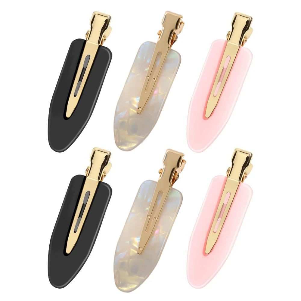 6Pcs Creaseless Hair Clips for Makeup No Crease Hair Clips Women Washing Face Accessories No Bend Flat Girls Styling Hairpins