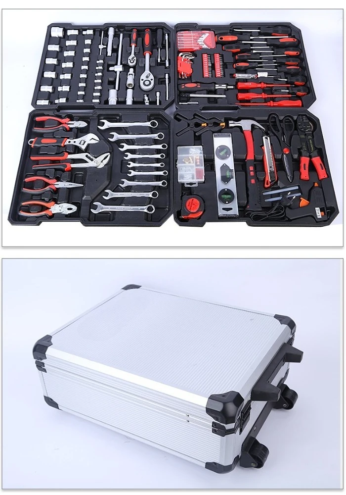 Portable Rolling Aluminum Toolbox Multi Spec Wrench Combination For Household Repair Projects