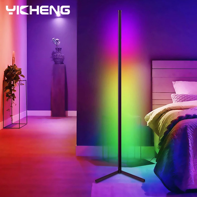 180CM RGBIC LED Floor Lamp Modern Corner Floor Light Smart APP Remote Control Home Decoration Atmospheric Standing Stand Light