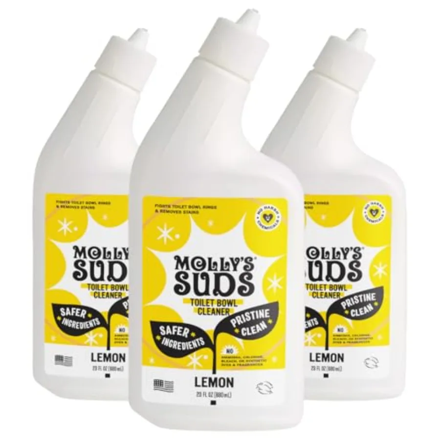 

Toilet Bowl Cleaner Non-Bleach 98% Plant-Based Gel Formula Freshens, Removes Stains and Deodorizes Lemon Scent - 23 Fl Oz (Pack