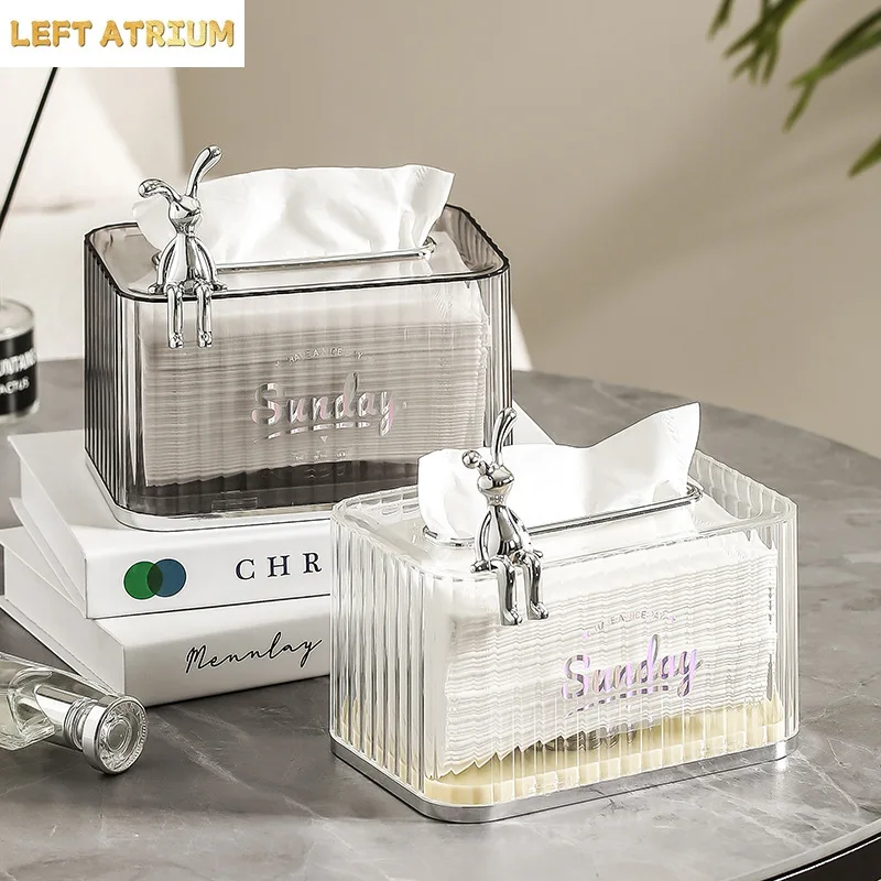 Home Decoration Luxury Tissue Box Living Room Home Spring Paper Box Wall-mounted Creative Desktop Lifting Napkin Storage Box