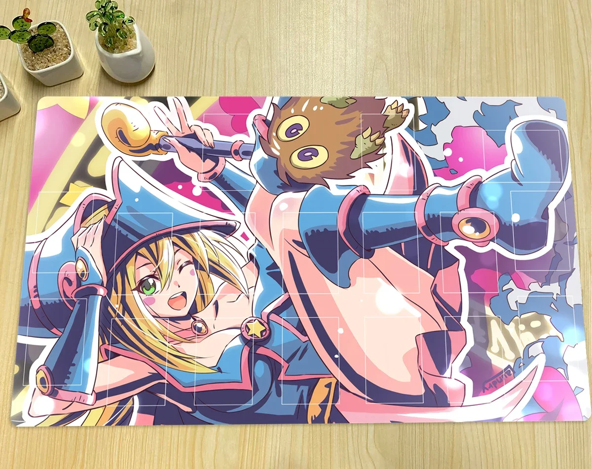 YuGiOh Dark Magician Girl Mat TCG CCG Board Game Trading Card Game Playmat Custom Anime Mouse Pad Rubber Desk Mat & Bag 60x35cm