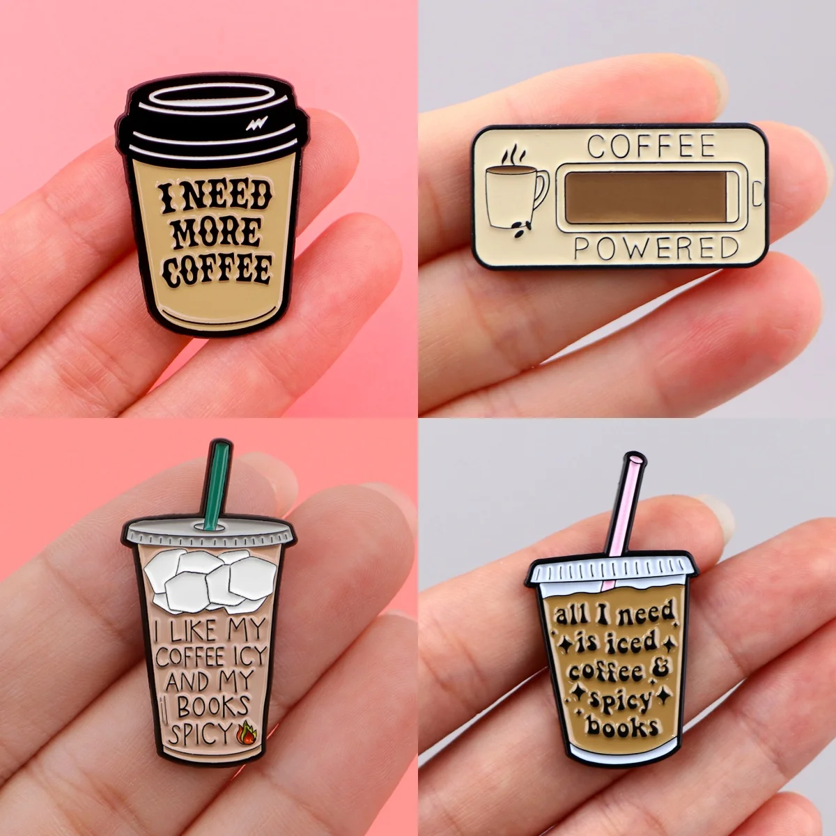 I NEED COFFEE Enamel Pins Drink Brooches Badge Lapel Pin For Backpack Clothes Accessories Fashion Jewelry Friends Gifts