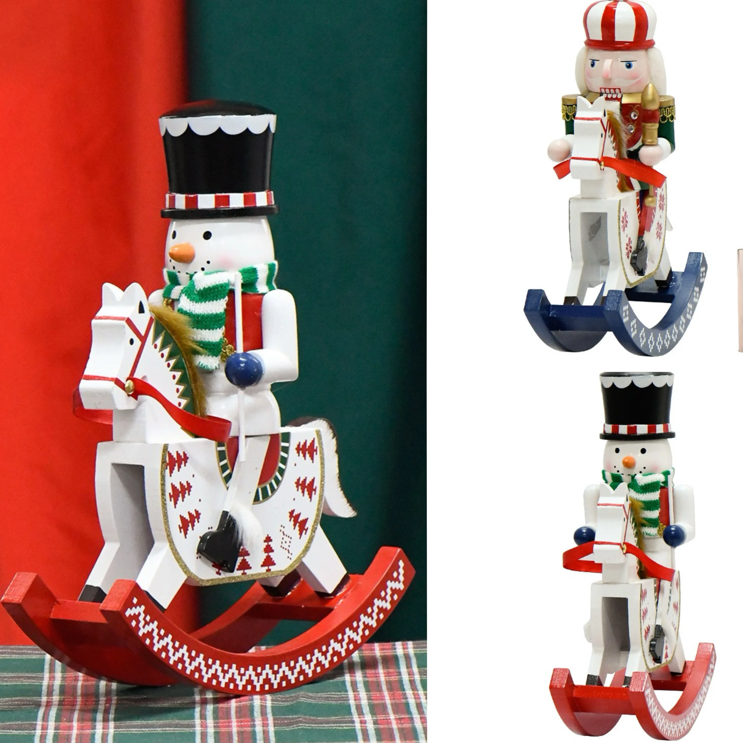 

Внешняя торговля катание на лошадях 30 см зажим из ореха декоративный орнамент из дерева