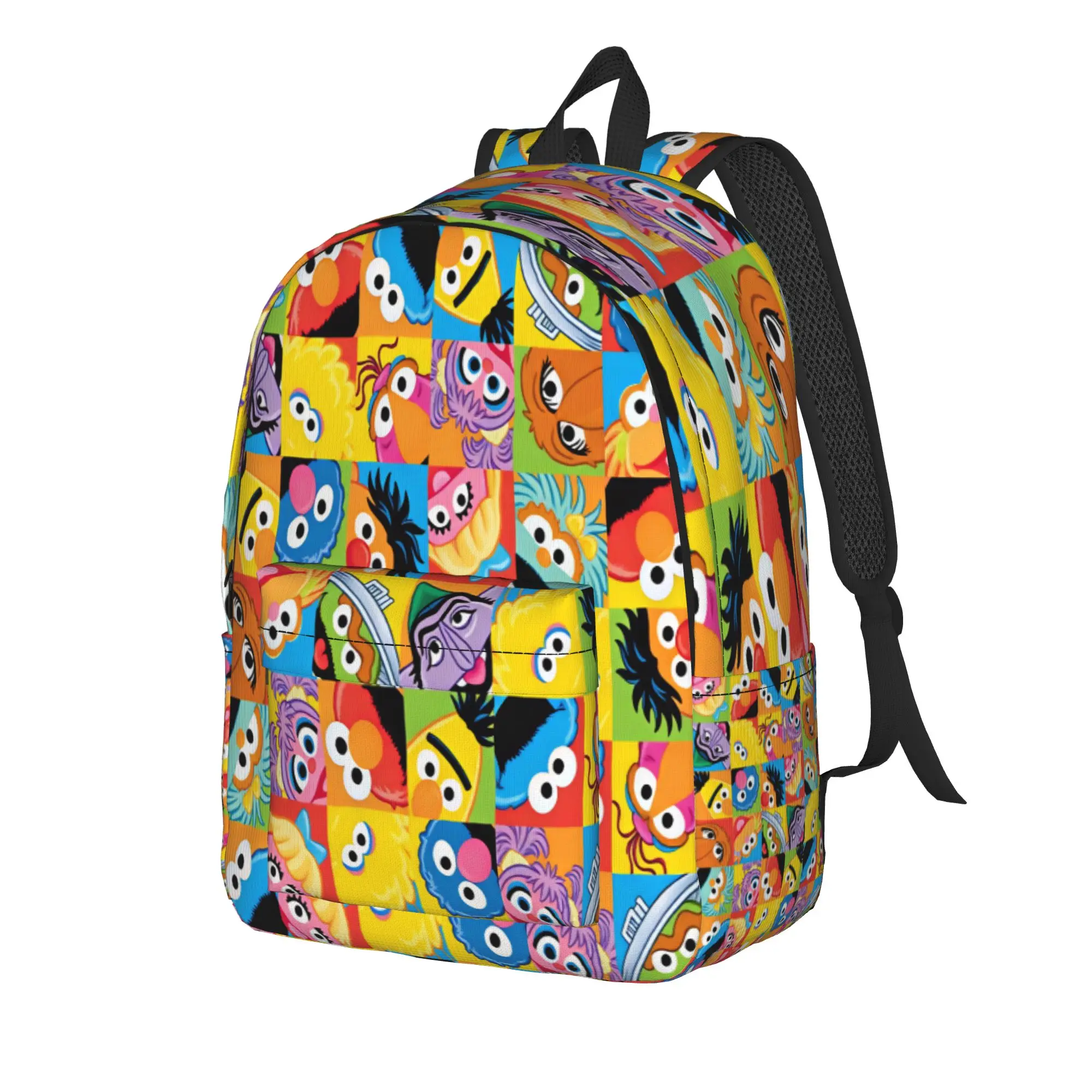 Sesames Streets Backpack Boy  Soft Backpacks Polyester Aesthetic High School Bags Workout Design Rucksack