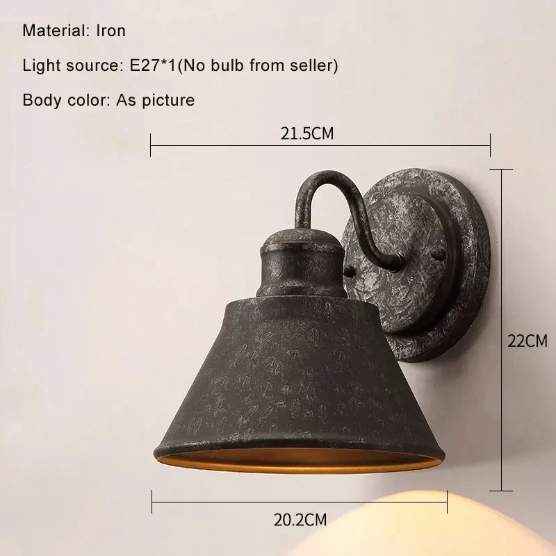 Outdoor Waterdichte Wandlamp Amerikaanse Landelijke Loft Retro Buitenmuur Veranda Gang Slaapkamer Nachtkastspiegel Ijzeren Led Wandlamp