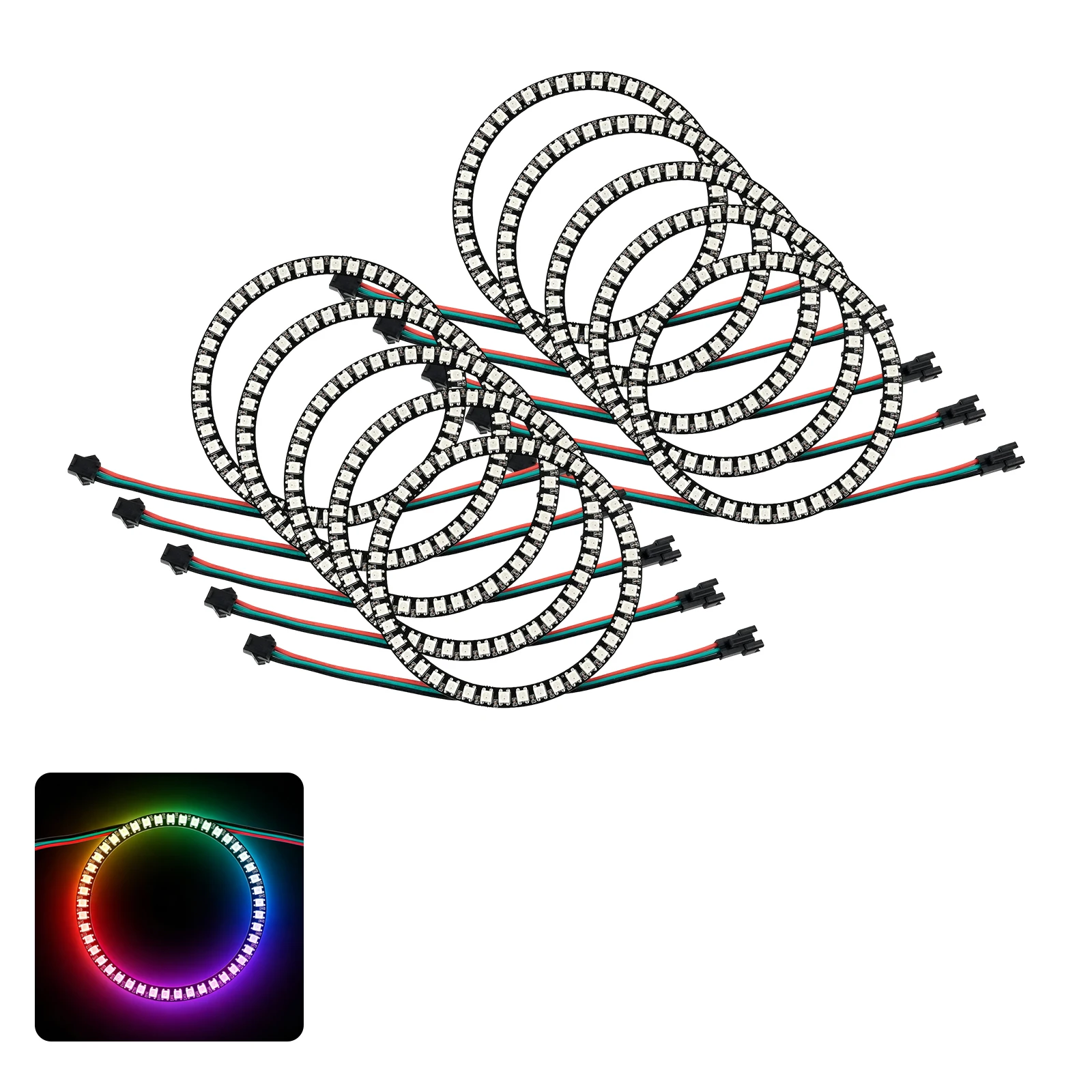 DC5V WS2812B LED Ring Kit 45LEDS Addressable RGB Programmable Module for Arduino/Raspberry Pi Smart Lighting Ring LEDS Module