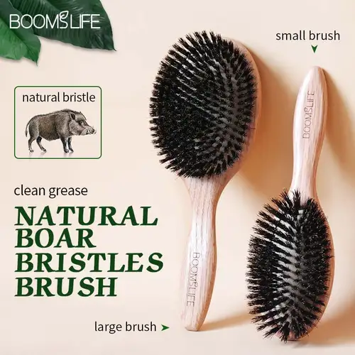 BOOMSLIFE-cepillo de pelo con cerdas de jabalí para mujer, peines para el pelo, cepillo alisador de madera, peine para el pelo, accesorios de peluquero