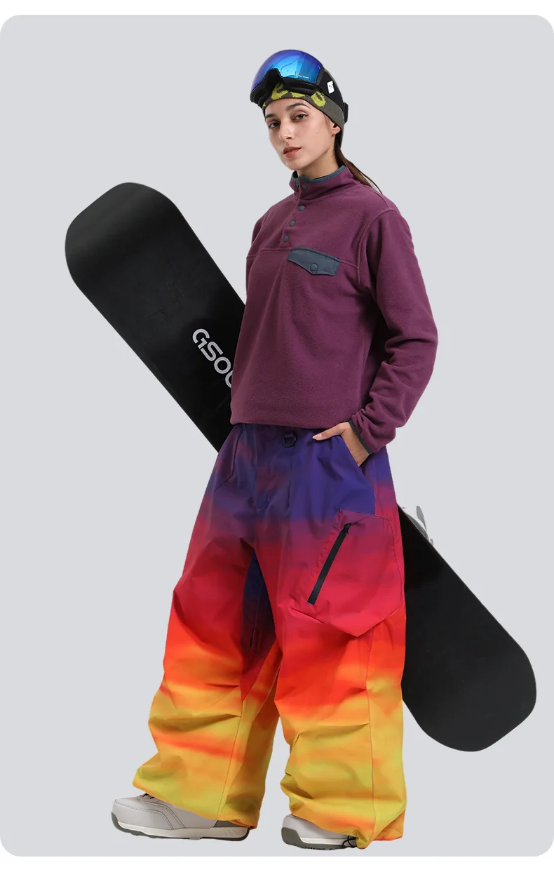 Gsou Snow Herren- und Damen-Snowboardhose, wasserdichte, winddichte Skihose, Thermo-Winter-Arbeitskleidung, lockere Passform, Outdoor-Sportbekleidung – Detail 6