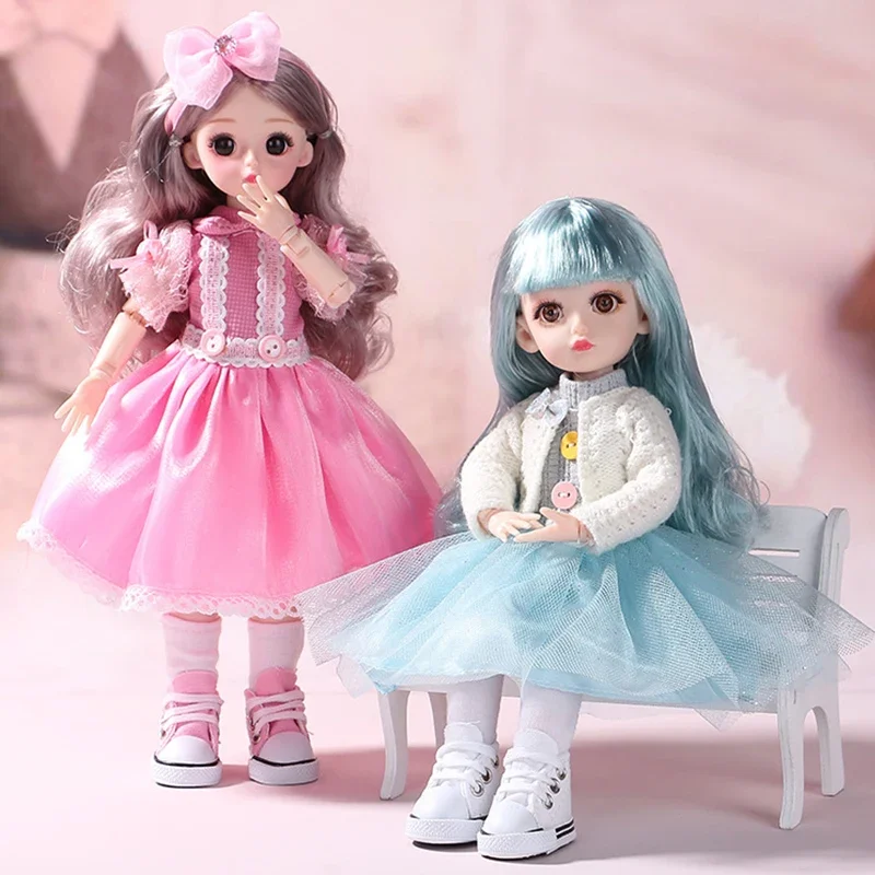 36CM Beauty Bjd Doll Gifts For Girl 15 Movable Jointed Princess Dolls With Clothes Fashion DIY Doll Handmade Gifts For Girl Toy