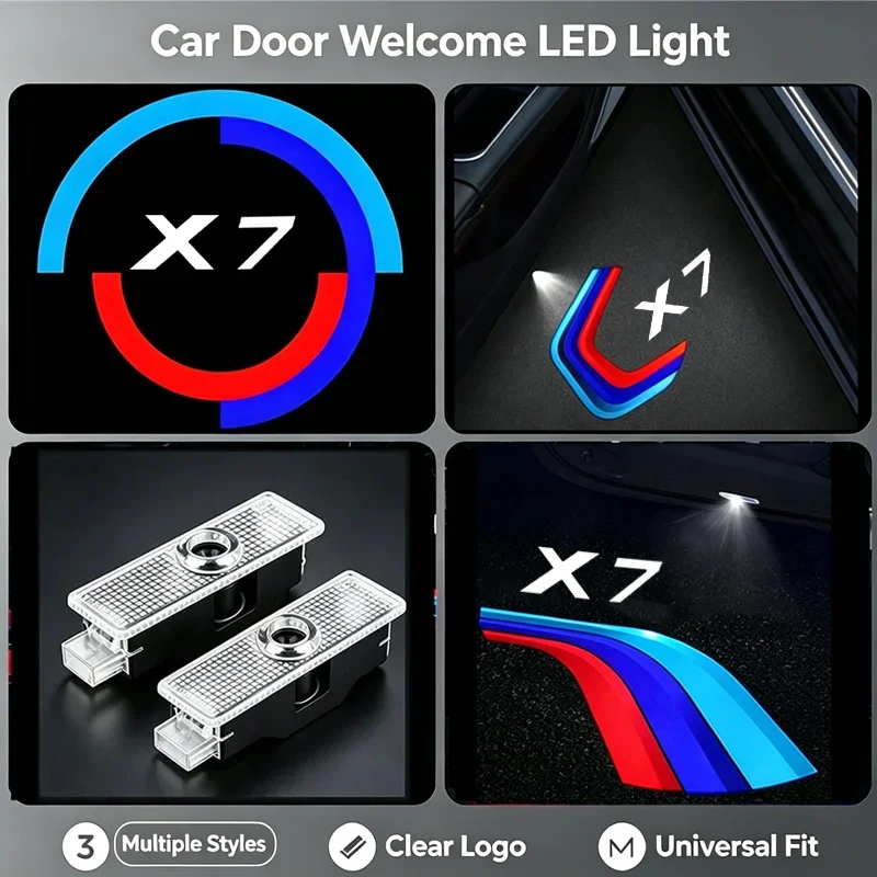 2PCS LED Car Door Welcome Light Projector Courtesy Ghost Shadow Lamp for BMW X7 2019-2026 G07 xDrive40i xDrive50i M60i xDrive40d