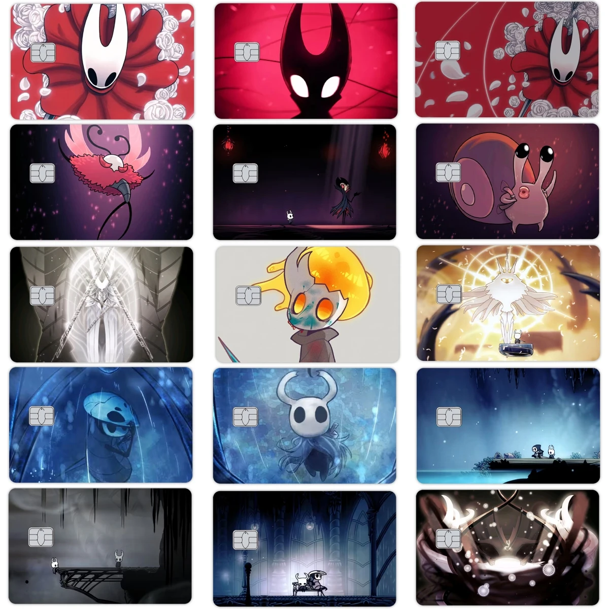 

Водонепроницаемые наклейки на кредитные/дебетовые карты с аниме-дизайном Y2K, мультяшным персонажем Hollow Knight, 1 шт., ультратонкая декоративная лента, для передней стороны