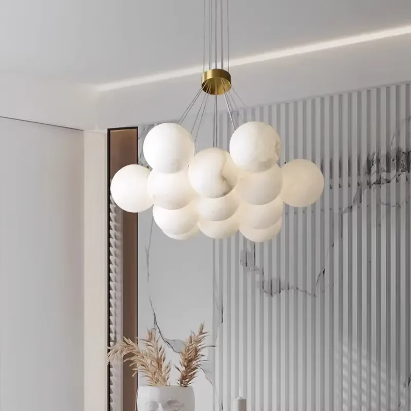 Luxury Geometric Marble Chandelier for Bedroom Living Room Dining Room Showroom Warm Romantic Lighting Fixture
