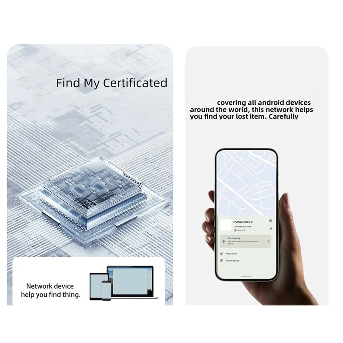 A86G NEW Smart GPS Tracker for Android for Find My Wearable Device for Car and Personal Tracking Black