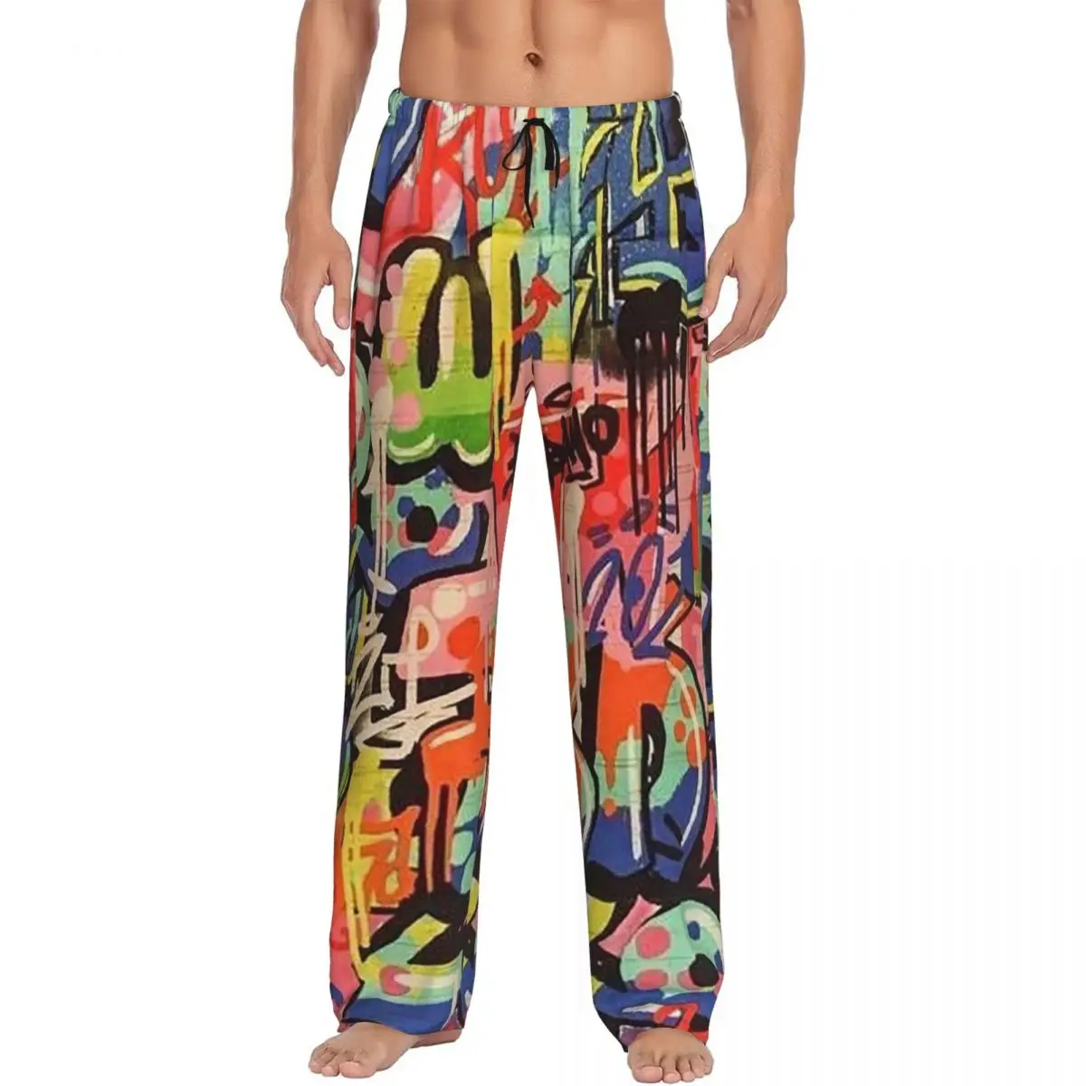 

Custom Urban Pattern Hip Hop Graffiti Street Art Pajama Pants Men Sleepwear Sleep Lounge Bottoms with Pockets