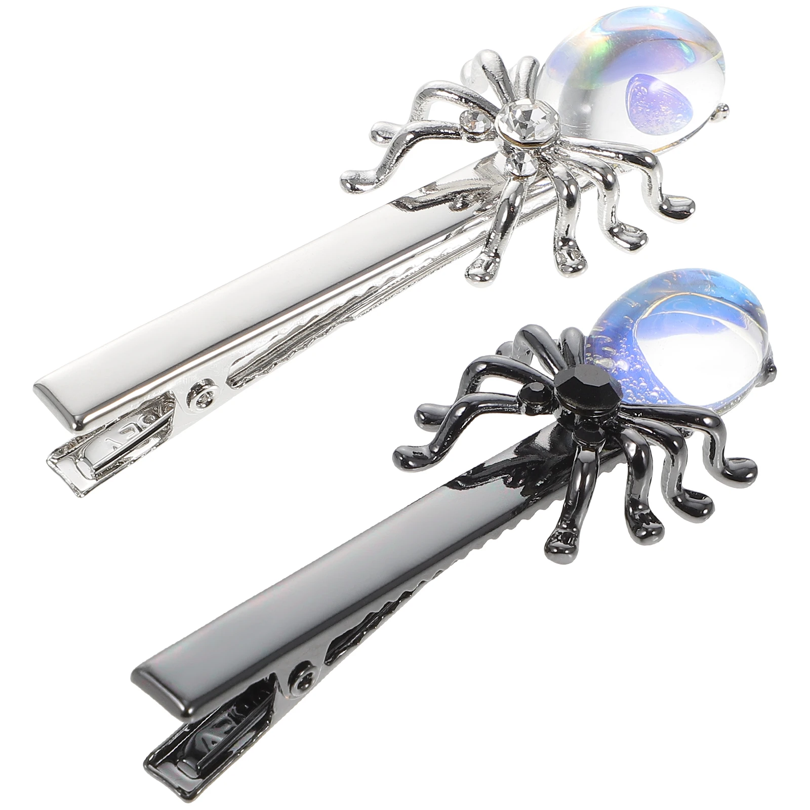 

2pcs Clips Halloween Spider Hair Barrette Barrettes Zinc Alloy Durable Girls Women Hair Accessories Gothic Hairpins