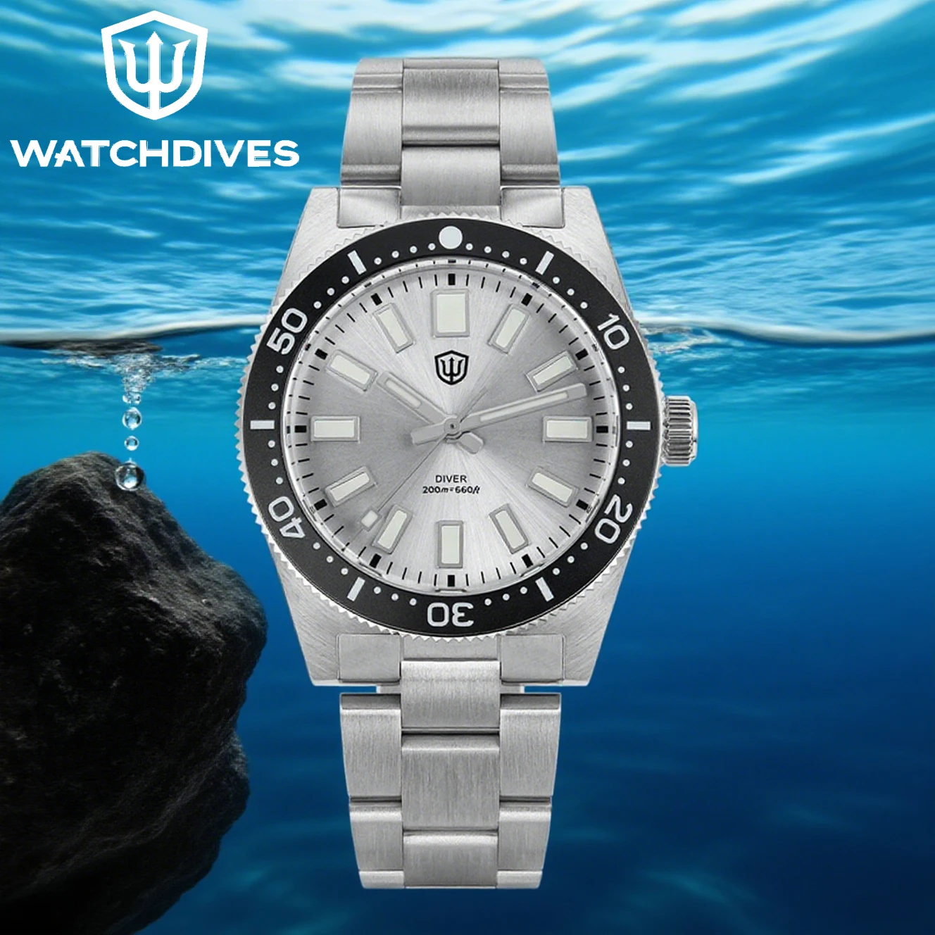 Watchdives WD1965 V2 ساعة رجالية VH31 حركة كوارتز ساعة كوارتز الياقوت المقاوم للصدأ مضيئة 20Bar مقاوم للماء ساعات خمر