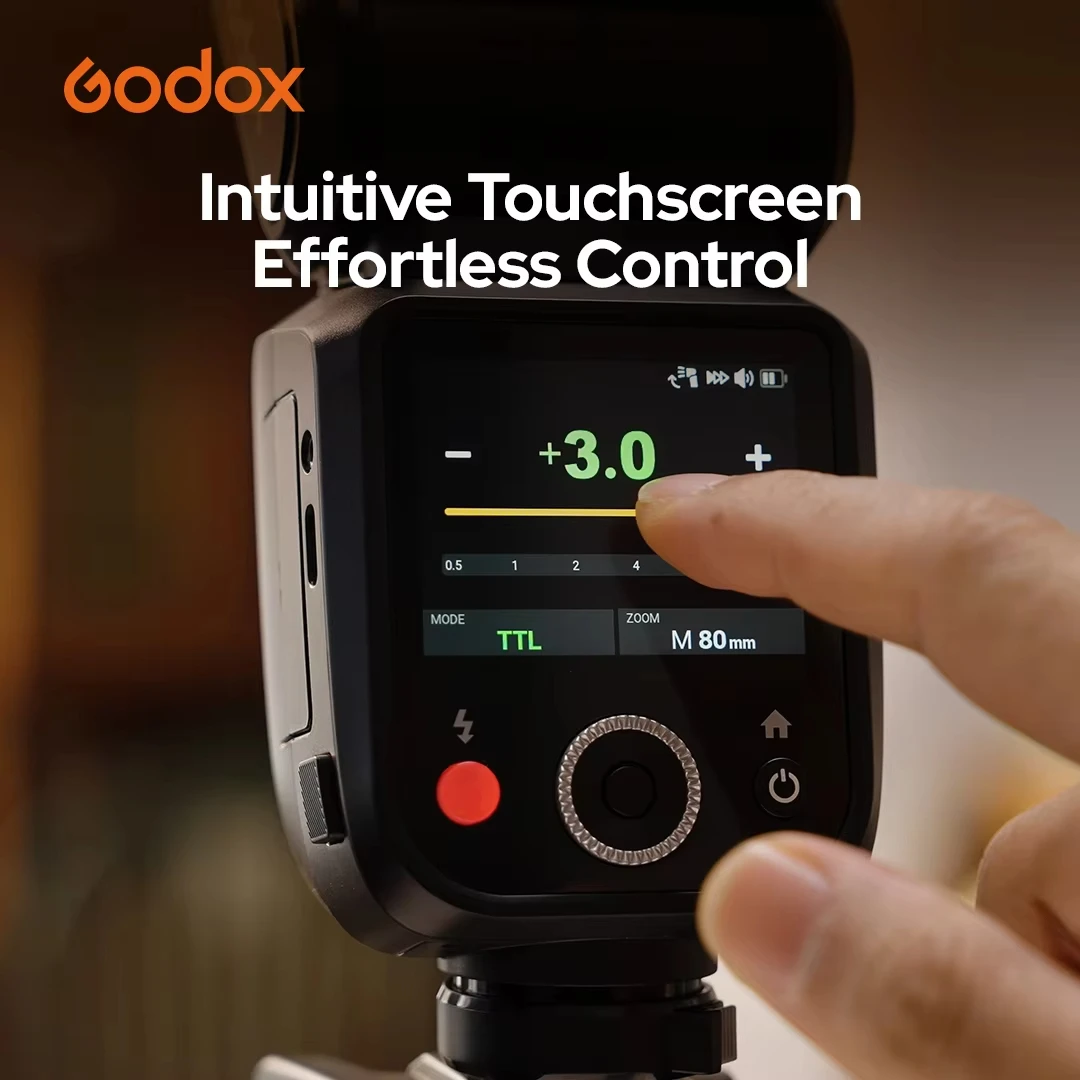 Godox V100 TTL Li-ion Round Head Camera Flash Light With 100Ws On-Camera Beyond Limits 70 Full Power