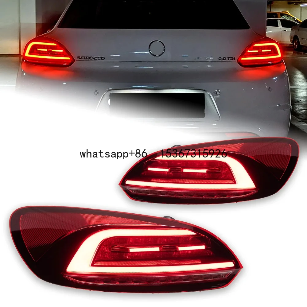 AKD Car Styling for VW Scirocco Tail Lights 2009-2014 Dynamic Smoke LED Tail Lamp LED DRL Signal Brake Reverse auto Accessories