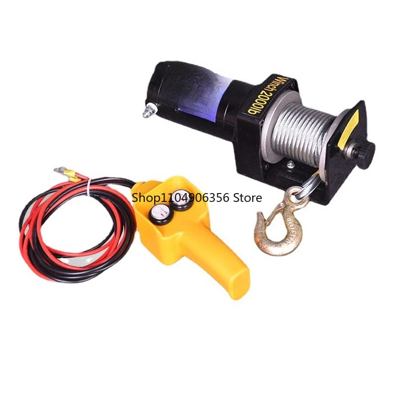 

Electric winch 2000 ATV off-road winch traction self-rescue electric hoist motor vehicle 12v winch