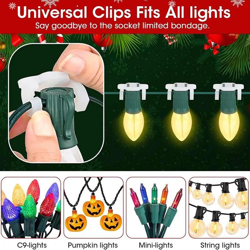 20Pack Starke Magnetische Weihnachten Licht Clips Dach Für C9 Buchse, Dach Im Freien Außerhalb Weihnachten String Seil Verkleidung Zaun