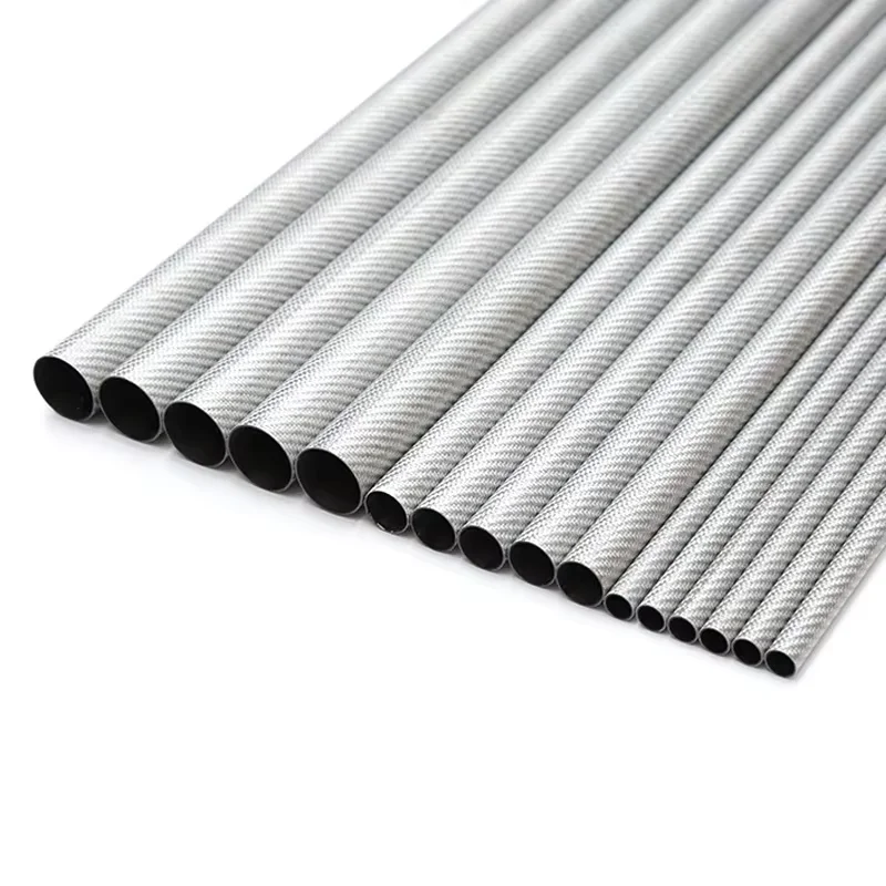 2PCS 3K Carbon Fiber Colored Tube High Composite Hardness Material Glossy Diameter 6mm~16mm Length 500mm DIY For RC Airplane