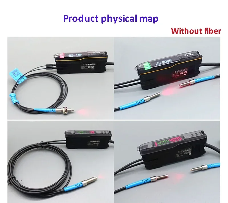 ER2-22N Digital display fiber amplifier diffuse reflection through-beam fiber optic sensor m3/m4/m6 fiber available