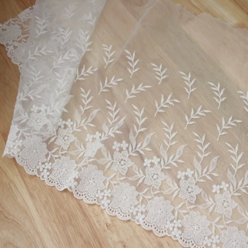 33,5 cm breites, mit Blumen besticktes Spitzenband zur Dekoration von Kleidern, Kleidung, DIY-Bastelbedarf, Handarbeiten, Nähzubehör – Detail 6