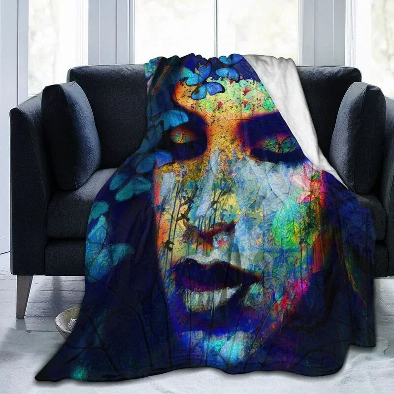 

Beauty Women Creative Art Pattern Series Flannel Throw Blanket Super Soft Warm Bedroom Couch Sofa Bed Decor Adults Camping Gifts