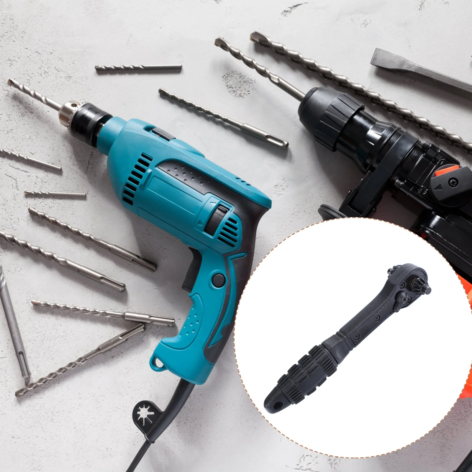 

2 in 1 Ratchet Drill Chuck Key Wrench Double Head Quick Release Ergonomic Repairing Wrench Ratcheting Wrenches