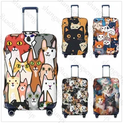 Seamless doodle dogs and cats Thicken Luggage Cover Elasticity Trolley dust cover Suitcase Protection Cover Suitcase Case