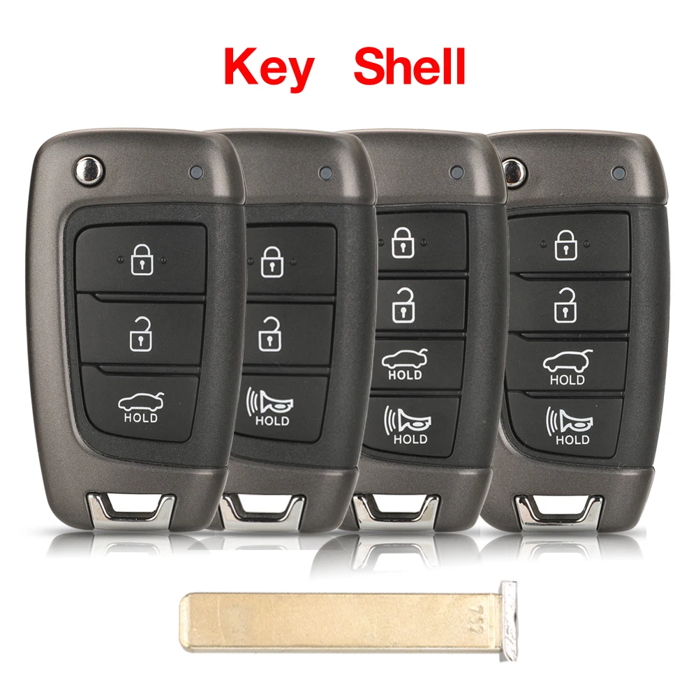 

Jingyuqin 3/4 кнопочный складной откидной смарт-пульт дистанционного управления автомобильный ключ для HYUNDAI Tucson Elantra Accent Solaris Kona Verna 2017 +