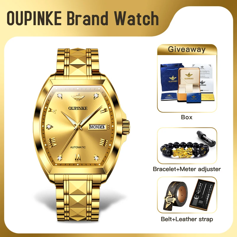 

OUPINKE 3200 Mens Watch Top Brand Automatic Mechanical Watch Sapphire Mirror Reloj WaterProof Sports Day Week Watches Luxury Men