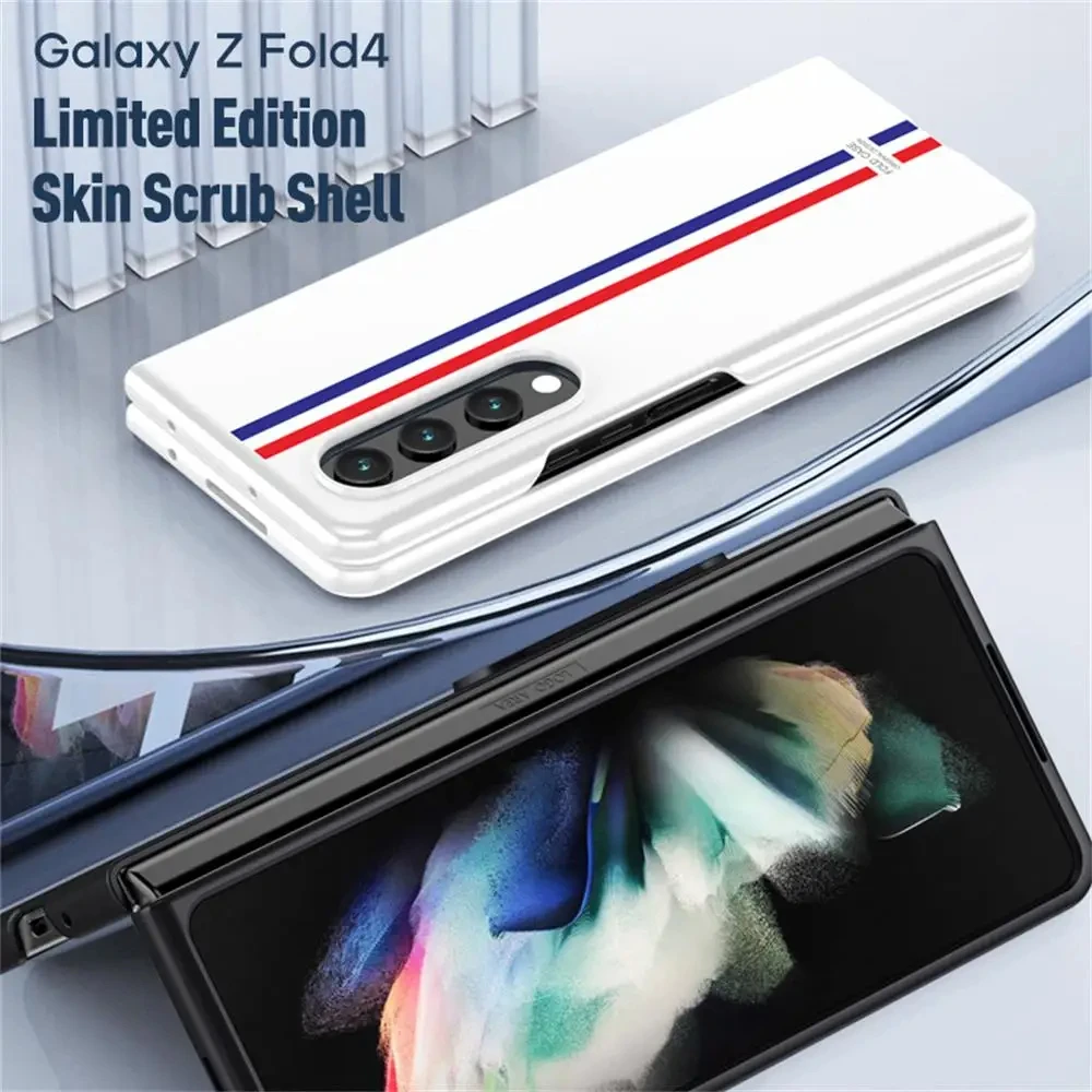 Classic Striped Tricolor Phone Case For Samsung Galaxy Z Fold 4 5 Phone Case Shockproof Hard Back For Samsung Galaxy Z Fold 4