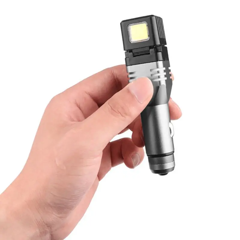 Rechargeable LED Flashlight with 12V Car Cigarette Lighter, 300Lumen Car Flashlight Torch Emergency Tool with Window Breaker