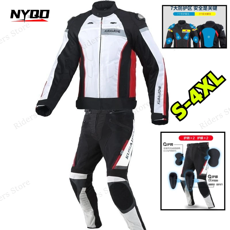 

Motorcycle Riding Jacket Men Titanium Alloy Protective Anti-fall Motorbike Racing Suit Breathable Summer Rally Touring Jacket
