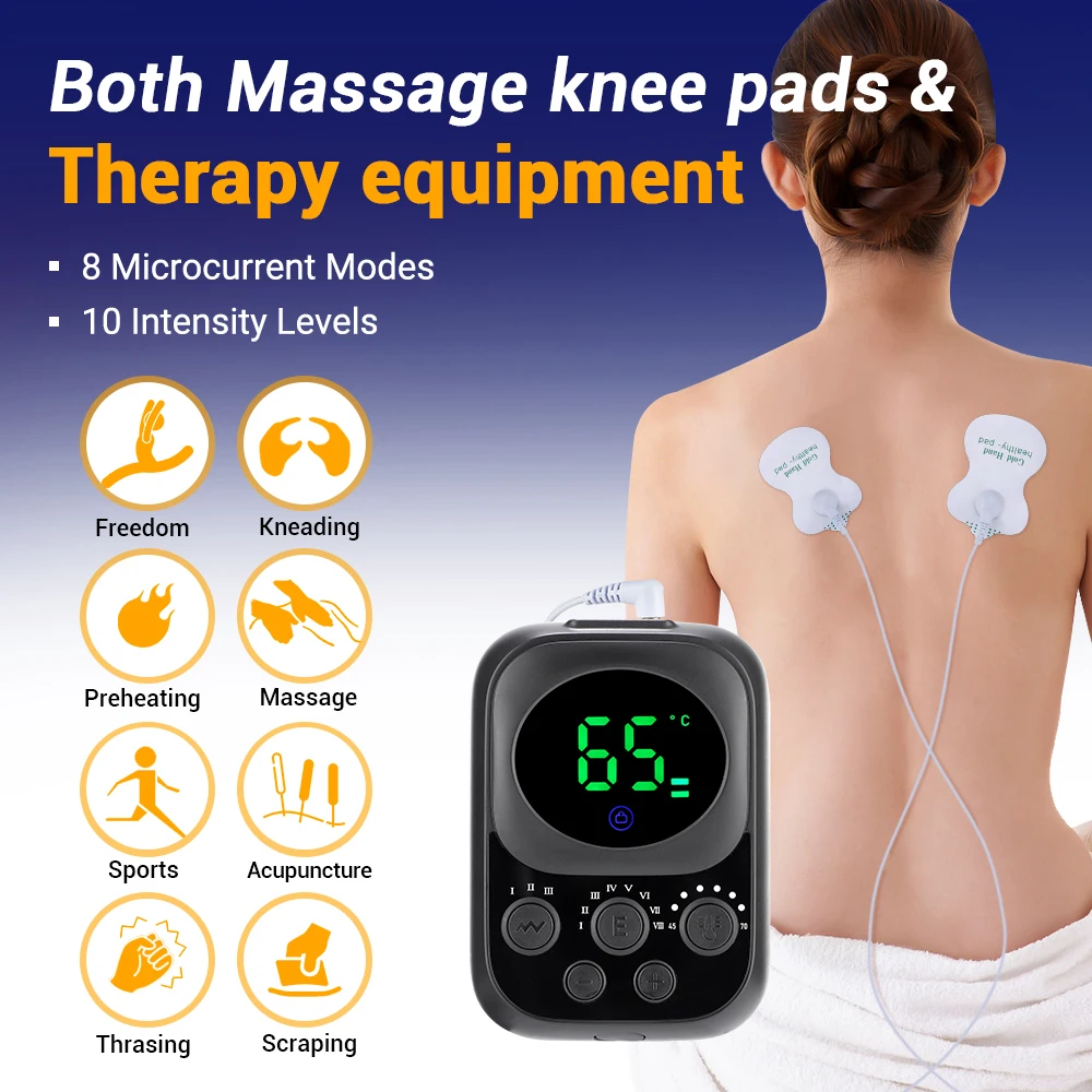 Smart APP Heated Knee Pad Leg Joint Vibration Massage 3-In-1 Knee Massager for Shoulder Elbow Detachable Controller Muscle Relax