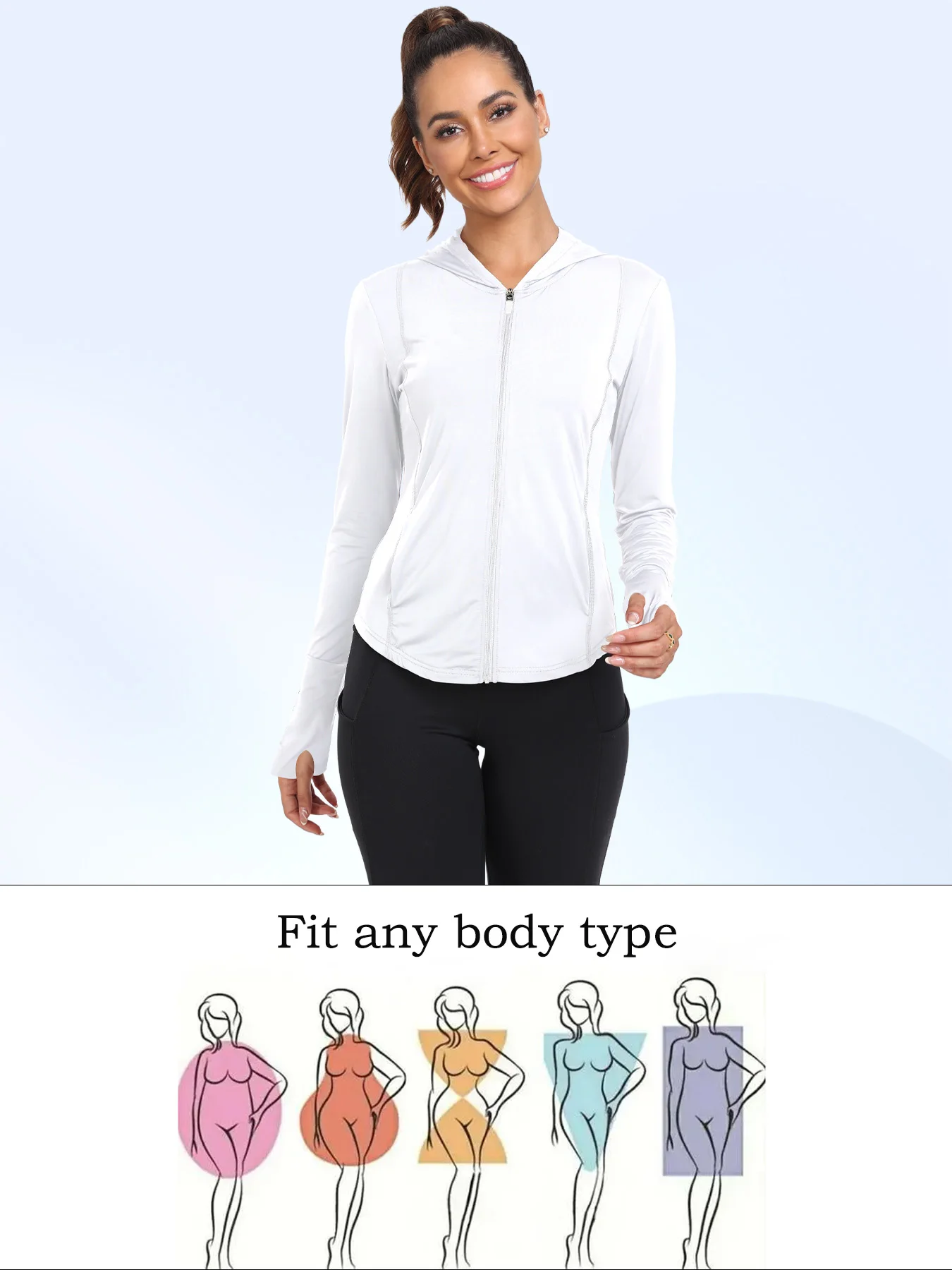

High Stretch Quick Drying Sports Yoga Jacket UPF 50+ Mock Neck Slim Fit Gym Fitness Coat Women's Activewear