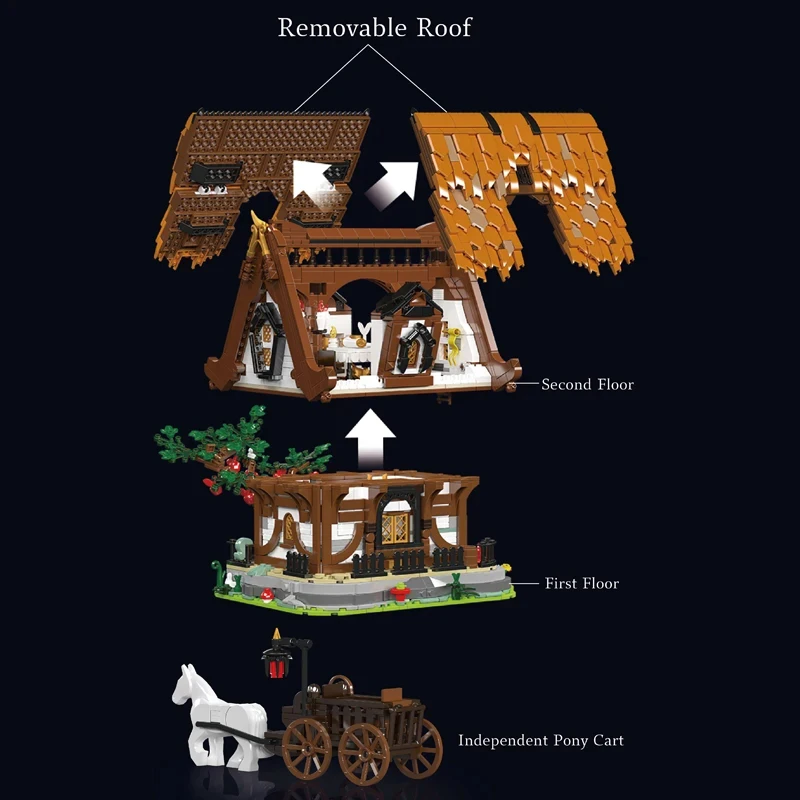 MOULD KING 16054 Collectible Wooden house Model Building Blocks Desk Decor Set Bricks Assembly puzzle Toy Christmas Gift For Kid