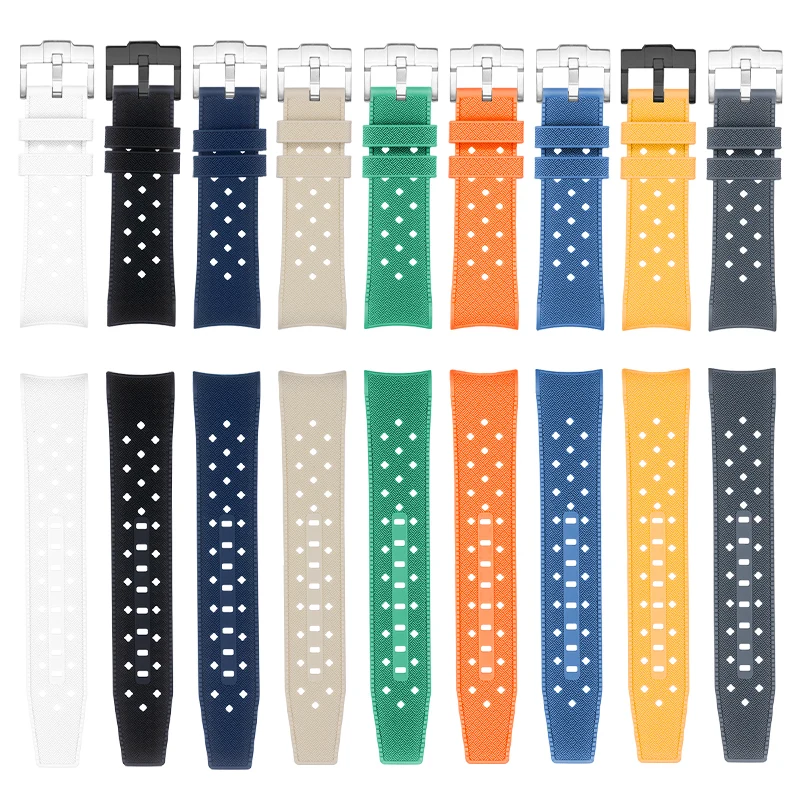 22 مللي متر حزام سيليكون منحني ل سواتش X بلانكبين خمسة المحيط الرجال النساء مقاوم للماء الرياضة ل SO35 خمسين قامة قوس معصمه