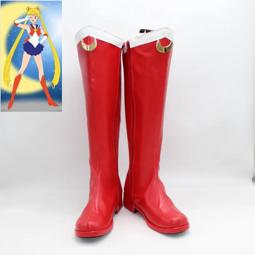 Anime Sailor Tsukino Usagi Cosplay Shoes Boots Halloween Party Costume Accessories Custom Made