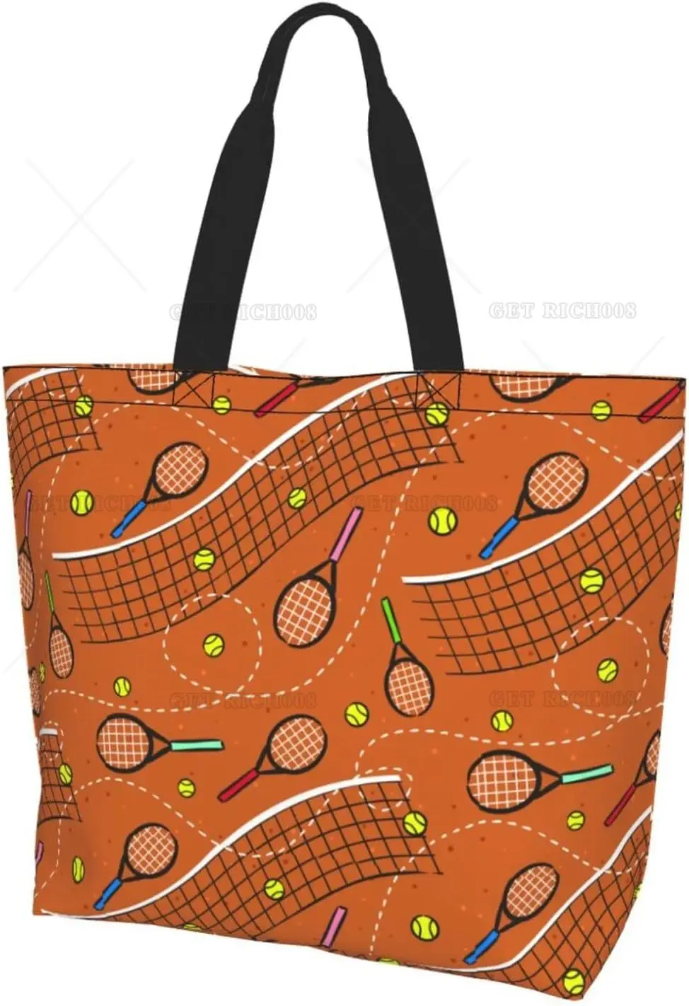 Tennis Lover Tote Shoulder Bag Sport Grocery Bags Storage Handle Shopping Bag Gym Portable Bag Outdoor Picnic Work for Women