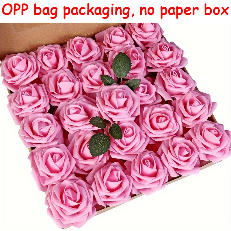 25pcs Artificial Flowers, Fake Flowers Roses W/stem For DIY Wedding Bouquets Centerpieces Arrangements Party Home Decorations image 3