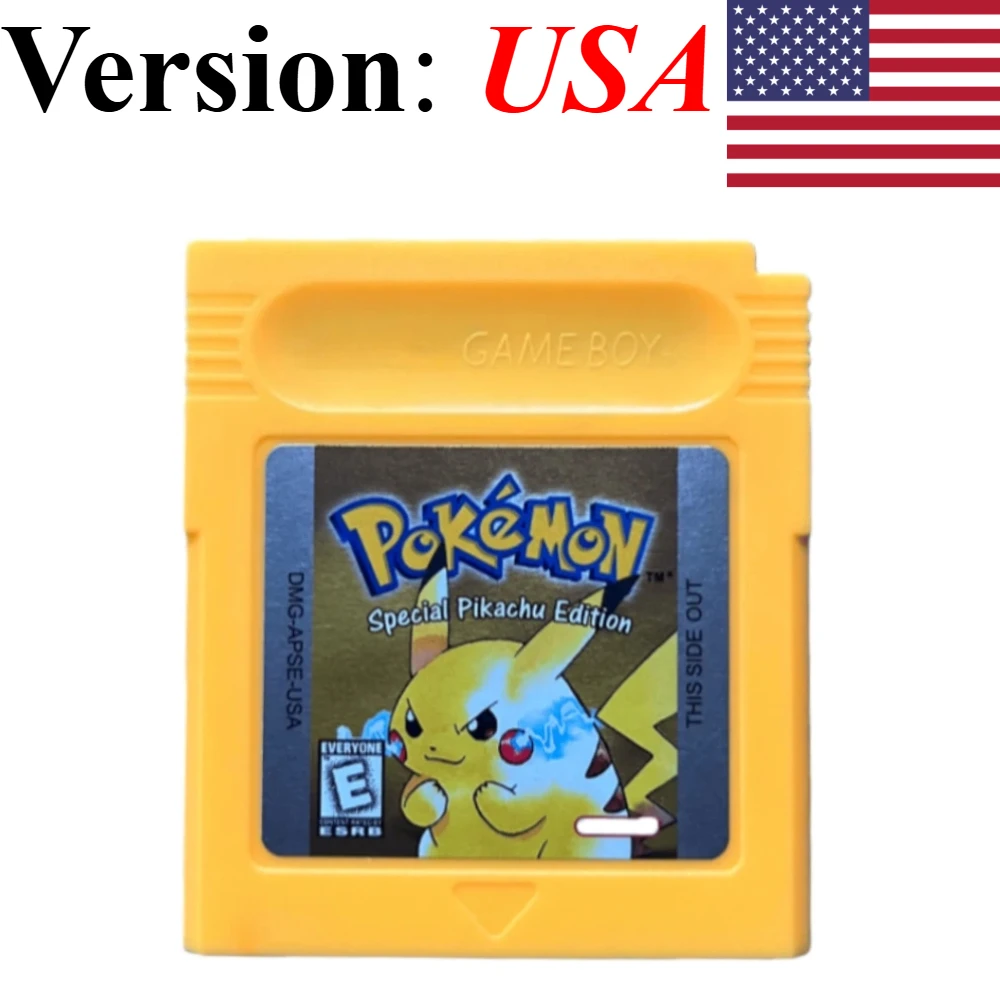 7 Pokémon 16-Bit GBC Spielmodule in Rot, Blau, Grün, Gold, Silber, Kristall, Französische/Spanische/Deutsche/Englische Version