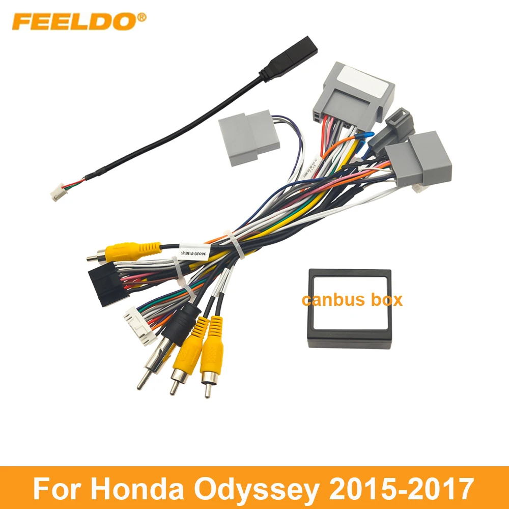 

FEELDO Car 16pin Power Cord Wiring Harness Adapter For Honda Odyssey Malaysia Indonesia (15-17) Installation Head Unit