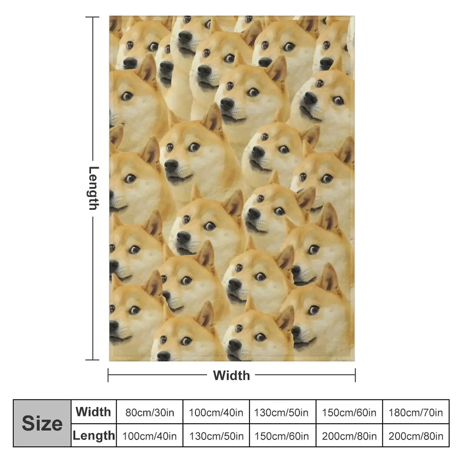 Doge WOW Pattern Shiba Inu Doggo dog meme montage HD High Quality Online Store Throw Blanket Retros For Baby Shaggy Blankets