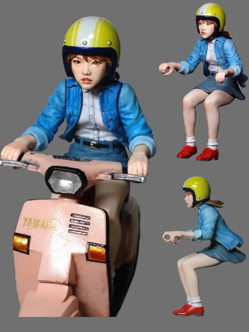 

1/24 Riding Girl (Without Motorcycle) Resin Model Figure Gk Micro Miniature 3d Printed White Model Toy Unassembled Unpainted Kit