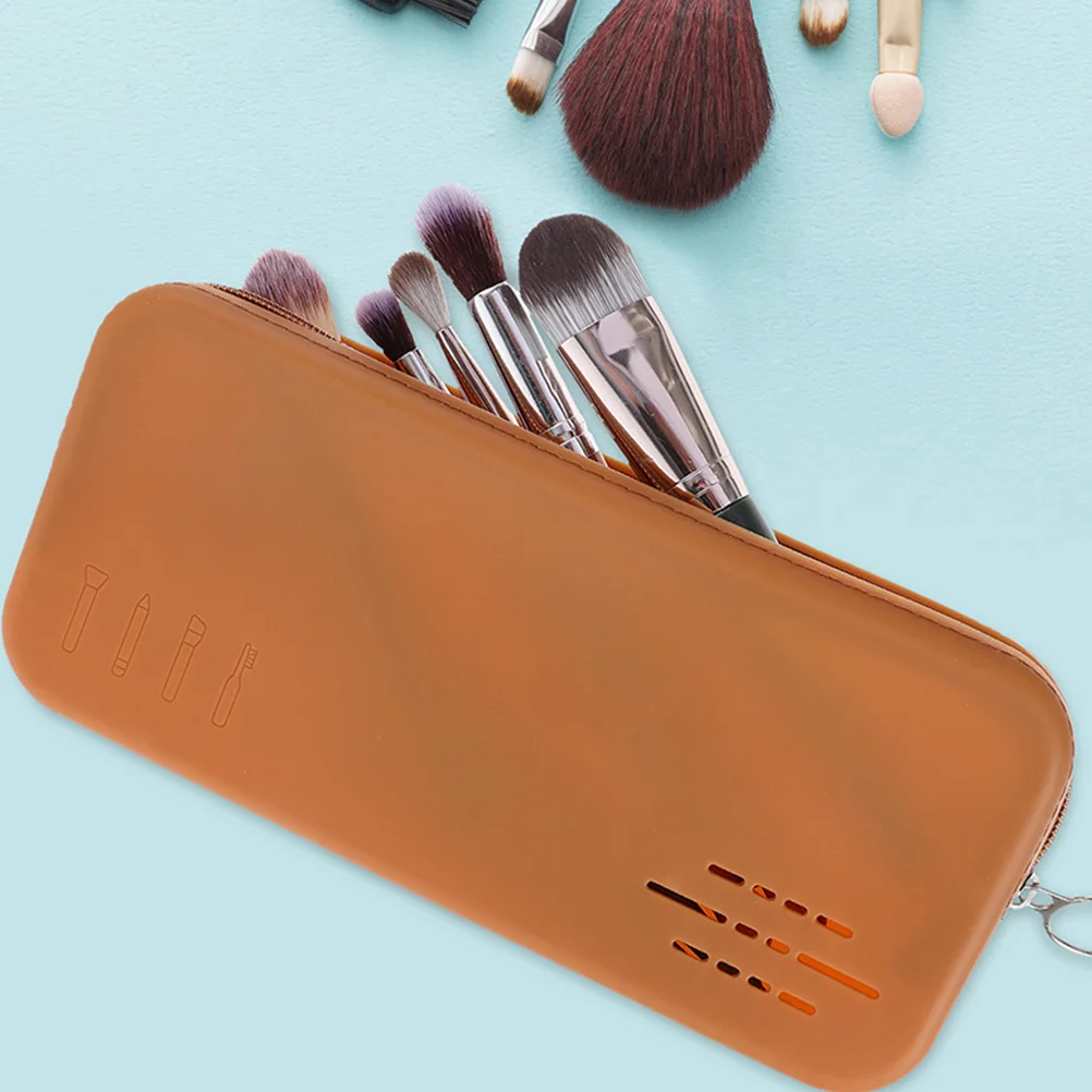 

2Pcs Silicone Makeup Bags Portable Zipper Makeup Brush Cases for Travel Women Cosmetics Organizer Storage Pouch