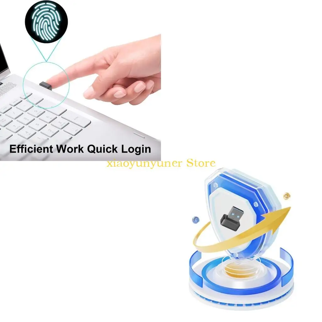 P9JB USB Fingerprint Key Reader Window Hello Fingerprint Reader Secure Logins Solution for Windows10/11 Laptops USB Reader