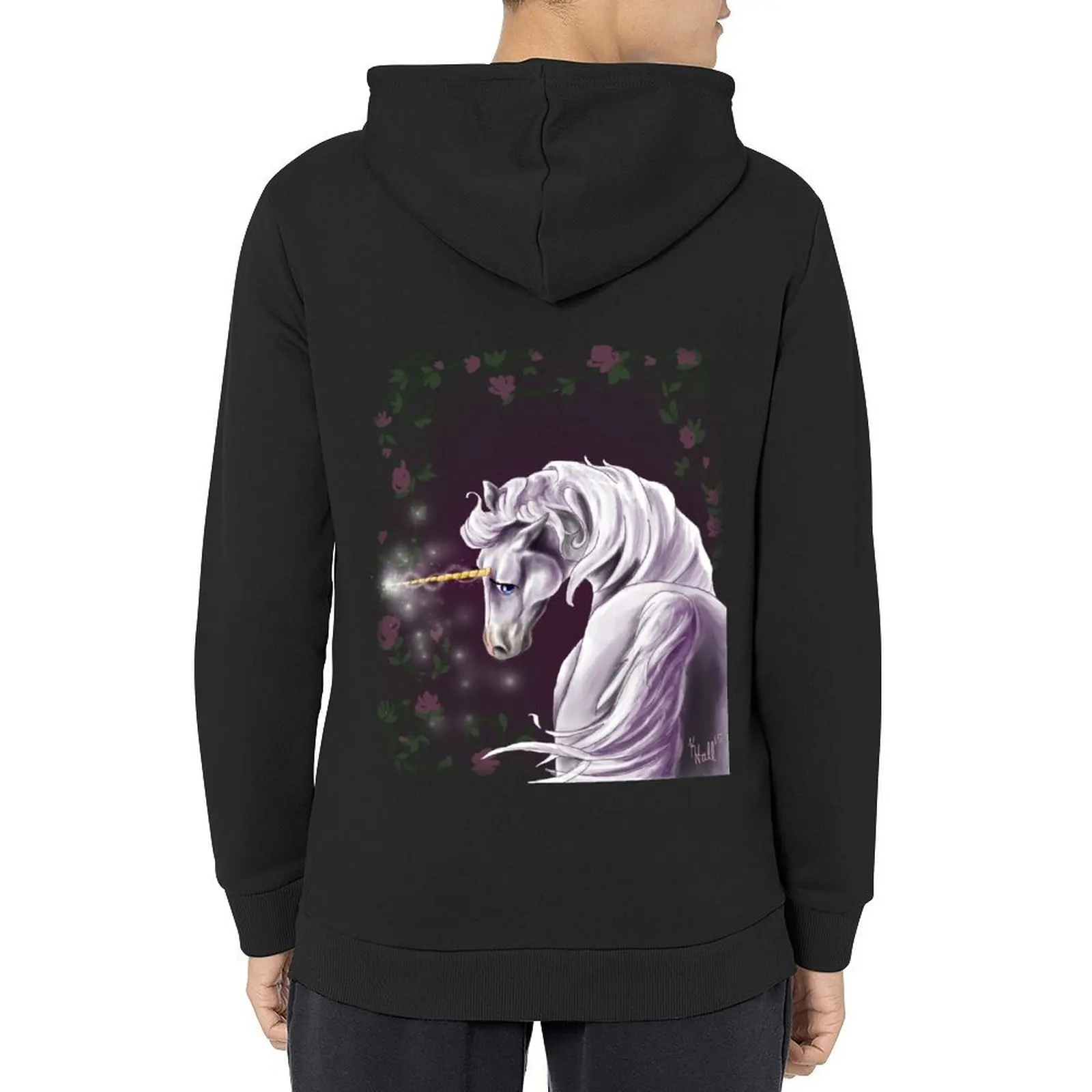 

Rose Unicorn Hoodie korean style clothes male clothes men's sweat-shirt set autumn new products men hoodie